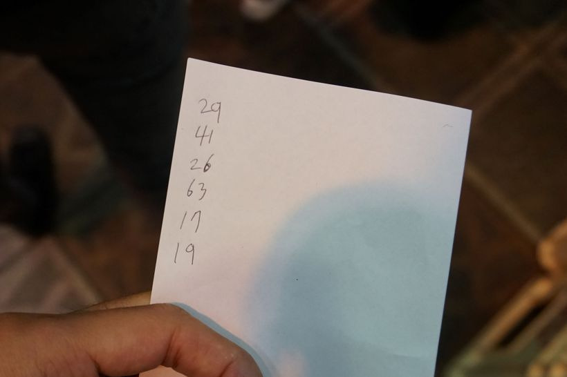 숫자로 적어 주문하는 하루코마 주문 용지